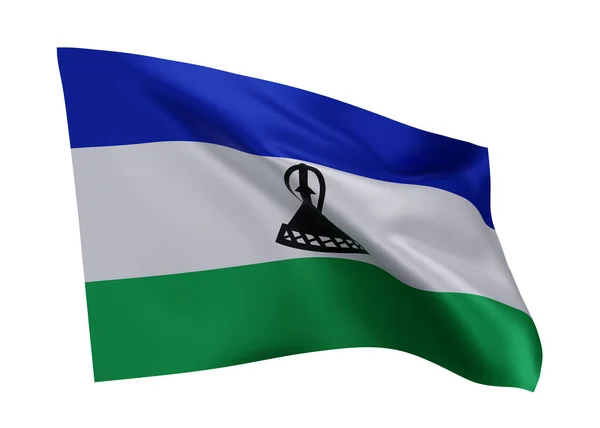 Σημαία Εικονογράφηση Του Λεσότο Σημαία Υψηλής Ανάλυσης Lesotho Απομονωμένη Λευκό — Φωτογραφία Αρχείου