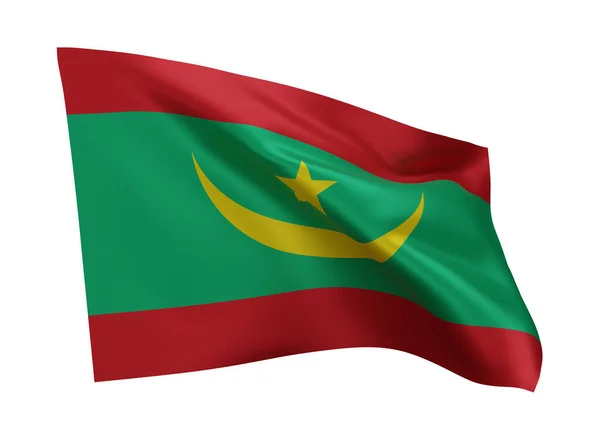 Ilustrační Vlajka Mauritánie Mauritánská Vlajka Vysokým Rozlišením Izolovaná Bílém Pozadí — Stock fotografie