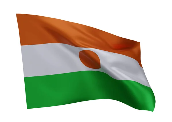 Ilustrační Vlajka Nigeru Nigerijská Vlajka Vysokým Rozlišením Izolovaná Bílém Pozadí — Stock fotografie