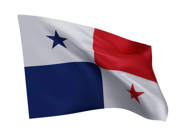 Иллюстрационный Флаг Панамы Флаг Высокого Разрешения Панамы Изолирован Белом Фоне — стоковое фото