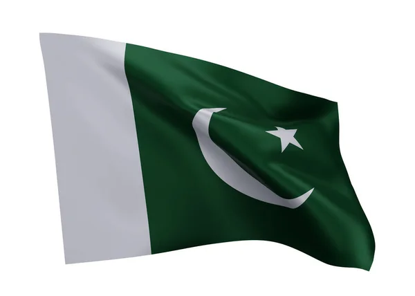 Ilustrační Vlajka Pákistánu Pákistánská Vlajka Vysokým Rozlišením Izolovaná Bílém Pozadí — Stock fotografie