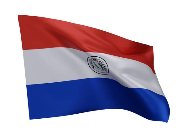 Прапор Парагваю Парагвайський Прапор Високої Роздільної Здатності Ізольований Проти Білого — стокове фото