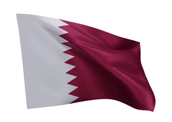 Ilustrační Vlajka Kataru Katarská Vlajka Vysokým Rozlišením Izolovaná Bílém Pozadí — Stock fotografie