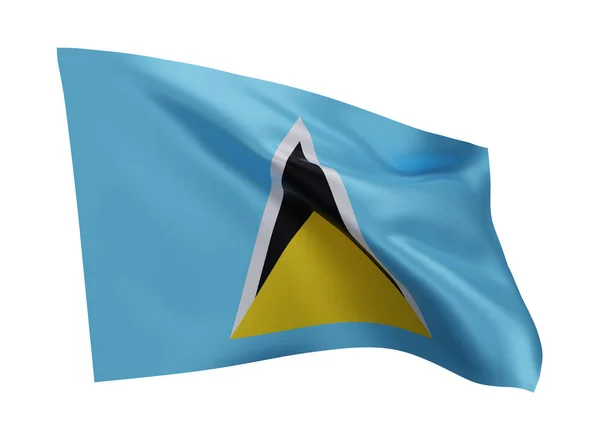 Aziz Lucia Nın Illüstrasyon Bayrağı Saint Lucia Yüksek Çözünürlüklü Bayrağı — Stok fotoğraf