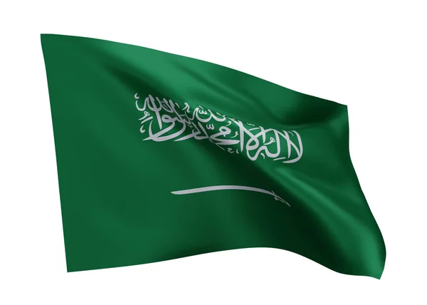 Ilustrační Vlajka Saúdské Arábie Saúdská Vlajka Vysokým Rozlišením Izolovaná Bílém — Stock fotografie