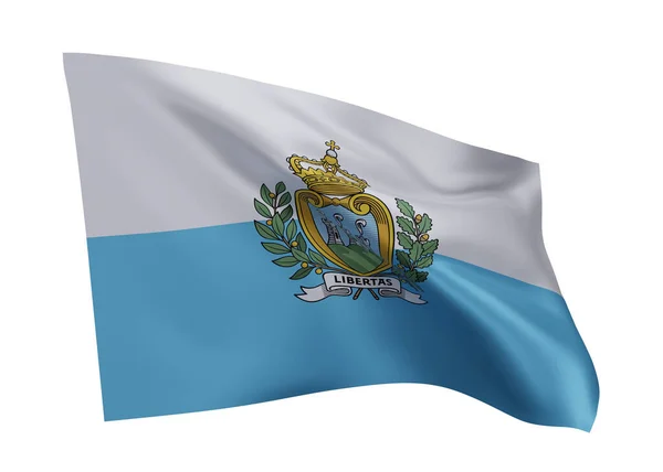 San Marino Nun Boyutlu Illüstrasyon Bayrağı San Marino Yüksek Çözünürlüklü — Stok fotoğraf