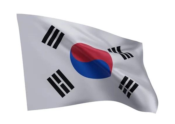 Illustration Flagga Sydkorea Sydkoreanska Högupplösta Flagga Isolerad Mot Vit Bakgrund — Stockfoto