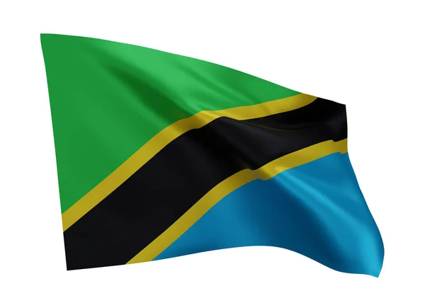 Tanzanya Nın Illüstrasyon Bayrağı Tanzanya Yüksek Çözünürlüklü Bayrağı Beyaz Arka — Stok fotoğraf