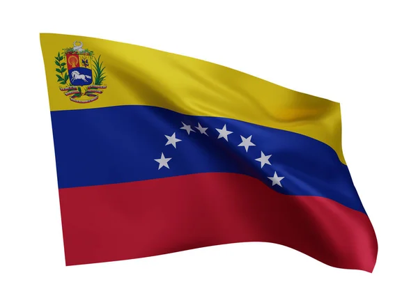 ベネズエラ共和国の3Dイラスト旗 ベネズエラの高解像度フラグは 白の背景に対して隔離された 3Dレンダリング — ストック写真