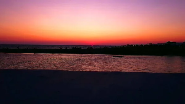 Pôr Sol Vermelho Sochi — Fotografia de Stock