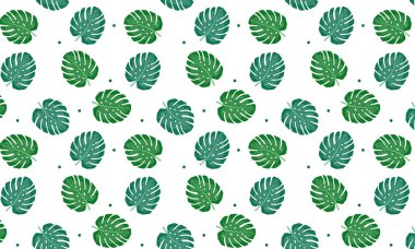 Canavar yapraklı kusursuz bir desen. Kumaş, kağıt, ambalaj veya kaplama deseni