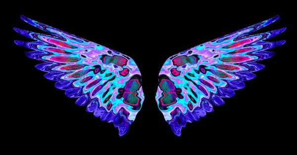 Artistically Drawn Bright Wings Isolated Background — Stock Photo, Image