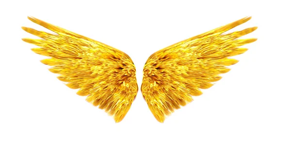 Golden Angel Bird Wings Isolated Background Gold Design Element — Stock Photo, Image