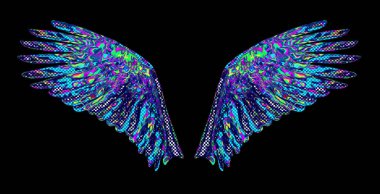 Renkli Soyut Parlak Melek Kanatları