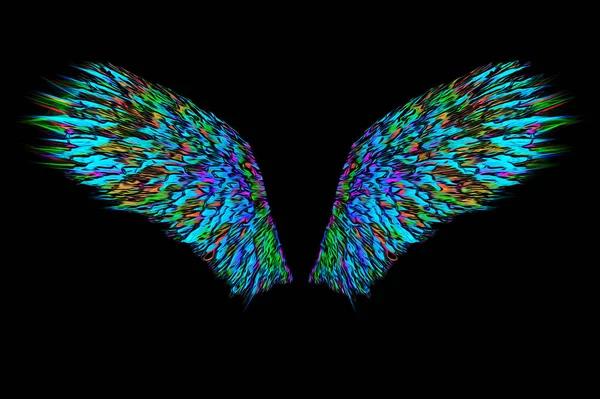 Kolorowe Abstrakcyjne Jasne Skrzydła Anioła — Zdjęcie stockowe
