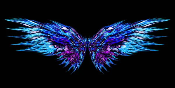 스티커나 담요를 만들기 천사의 날개를 정교하게 만든다 아름답고 마법같고 추상적 — 스톡 사진