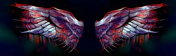 Hand Drawn Bleeding Angel Wings Wallpaper — Photo