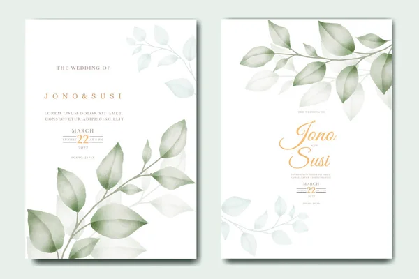 Watercolor eucalyptus wedding invitation card 