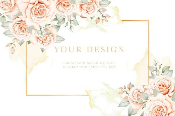 Background Hand Drawing Floral Roses Watercolor — Image vectorielle