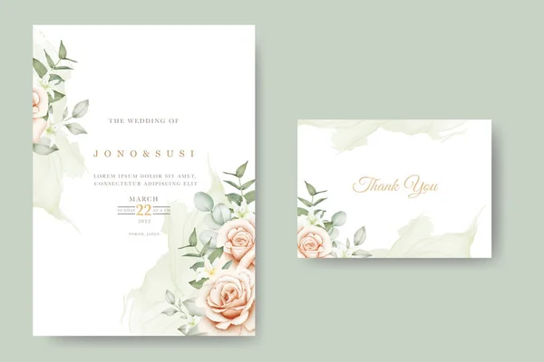 Save the Date Flower Roses Watercolor 