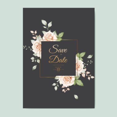 Hand drawn wedding card template 