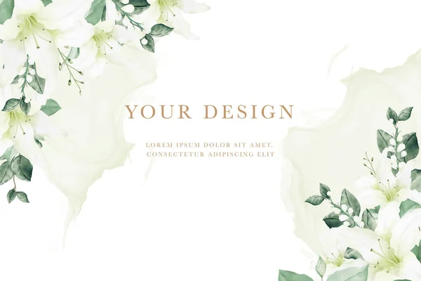 Beautiful Background Floral Lily watercolor  