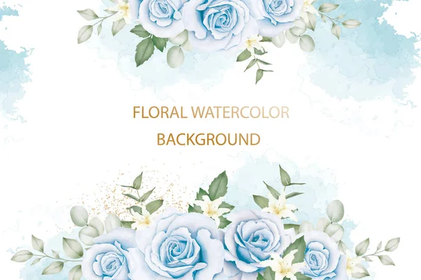Arrière Plan Aquarelle Floral Bleu Marine — Image vectorielle