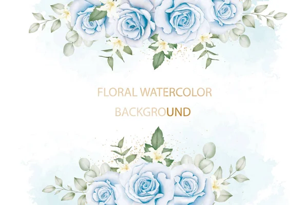 Arrière Plan Aquarelle Floral Bleu Marine — Image vectorielle
