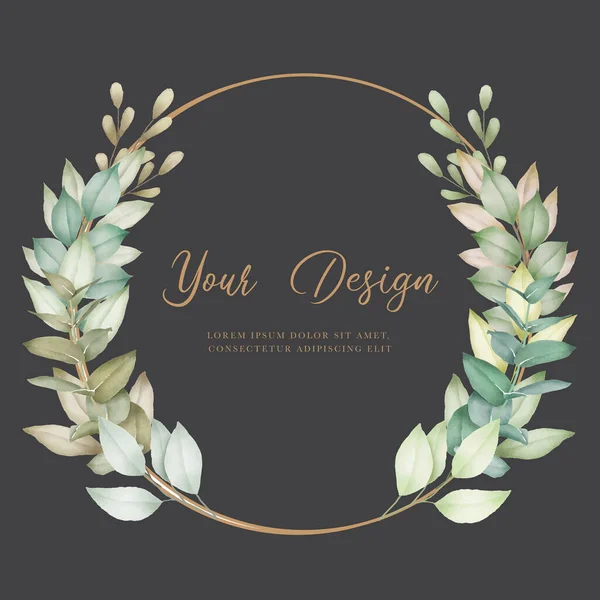 Suluboya Yaprak Çelenk Vektörleri Resimleri 