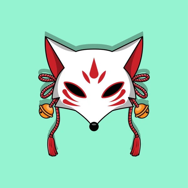 Masque Japonais Kitsune Illustration Vectorielle Eps — Image vectorielle