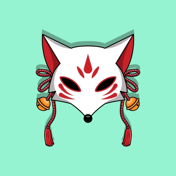 Japanese Kitsune Mask Vector Illustration Eps — Stock Vector