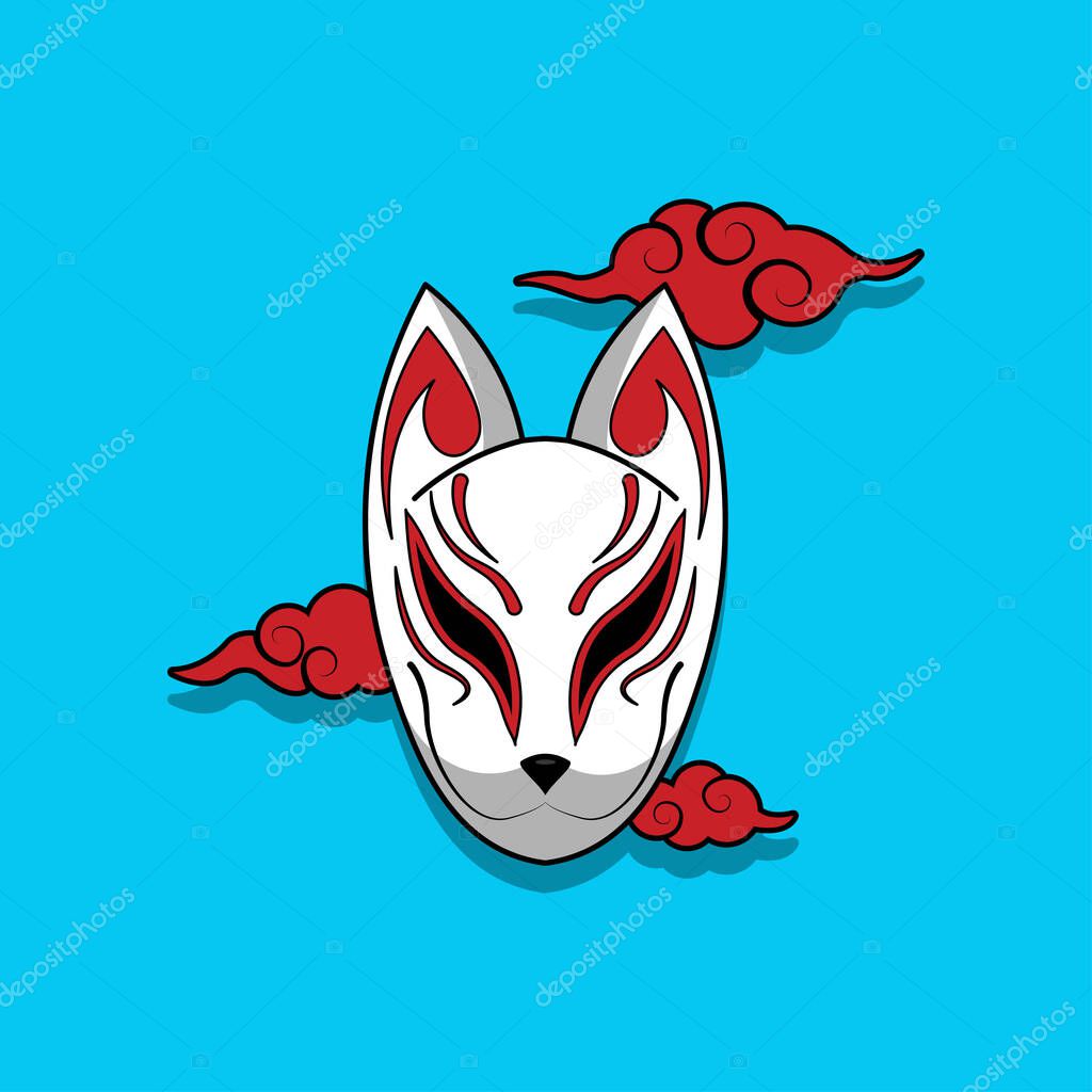 Japanese kitsune mask, Vector illustration eps.10