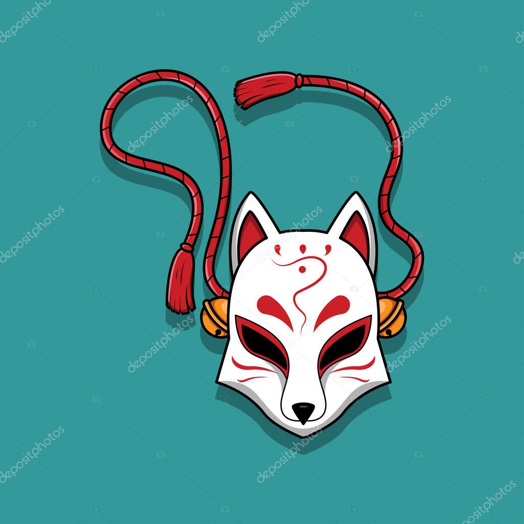 Japanese kitsune mask, Vector illustration eps.10