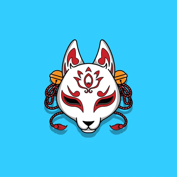 Masque Japonais Kitsune Illustration Vectorielle Eps — Image vectorielle