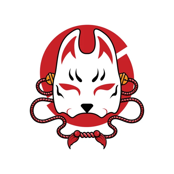 Japanische Kitsune Maske Vector Illustration Eps — Stockvektor