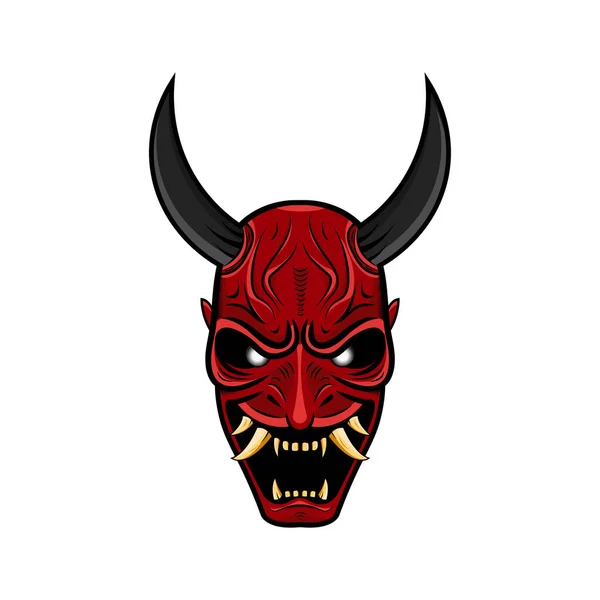 Oni Japanese Devil Mask Vector Illustration Eps — 스톡 벡터