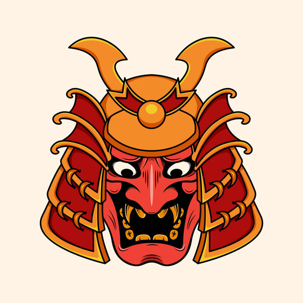 Японцы с самурайским шлемом