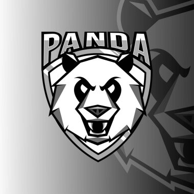Panda maskotu logosu, Vector illüstrasyon bölüm 10