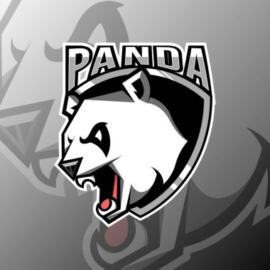 Panda maskotu logosu, Vector illüstrasyon bölüm 10