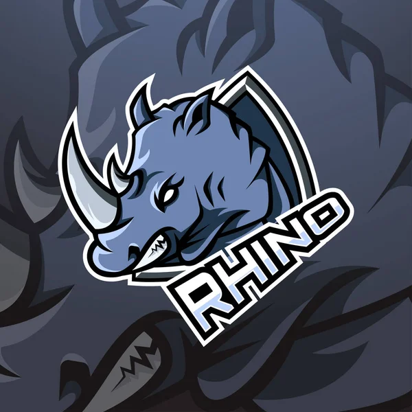 Rhino Mascot Logo Vector Illustration Eps — Stock Vector