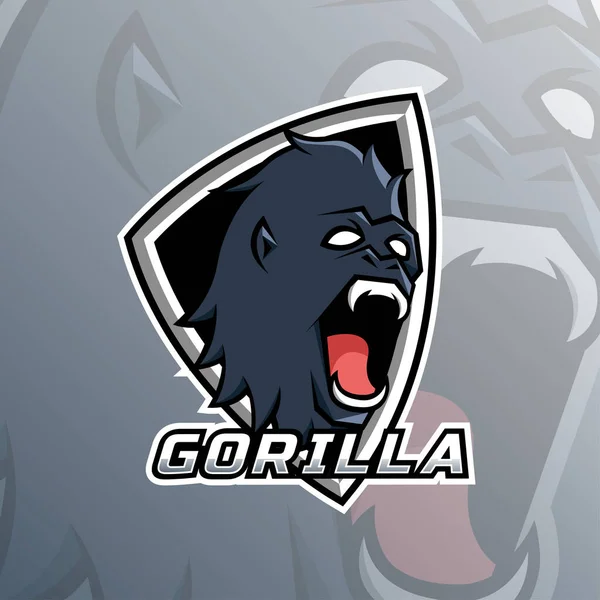 Gorilla Mascot Logo Vector Illustration Eps — Stock Vector