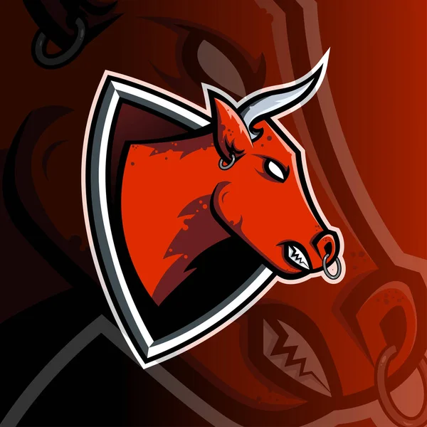 Bull Mascot Logo Vector Illustration Eps — Stock Vector