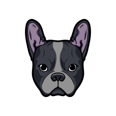 Boston Terrier köpek kafası maskotu logosu, Vektör illüstrasyon bölüm 10.