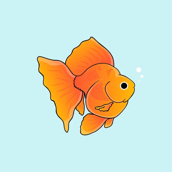 Peixe Dourado Desenhado Mão Ilustração Vetorial Eps — Vetor de Stock