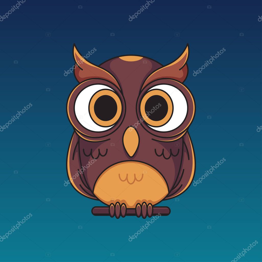 Cute owl character mascot illustration