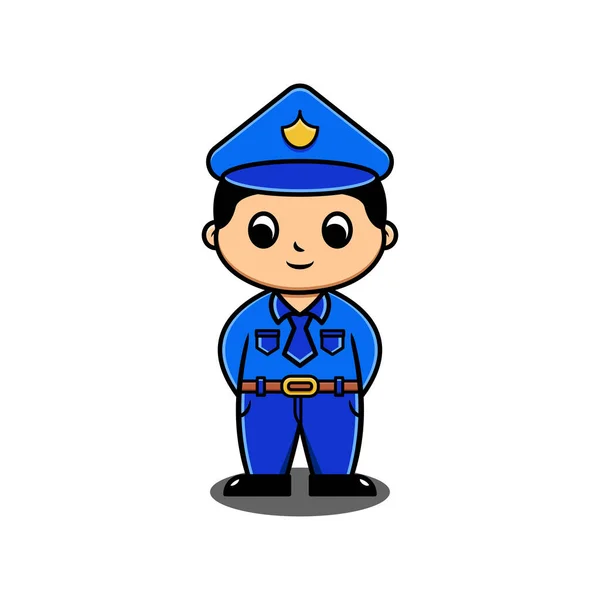 かわいい警察のキャラクター ベクトルイラストEp — ストックベクタ