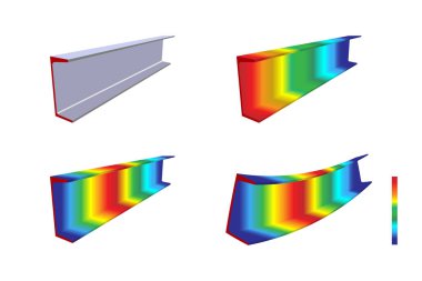 Çeliğin sonlu element analizi, Von stresi, Vektör illüstrasyonunu özetliyor.