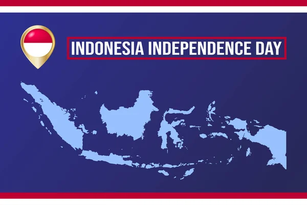 インドネシア独立記念日と地図の背景 ベクトルイラストEp — ストックベクタ