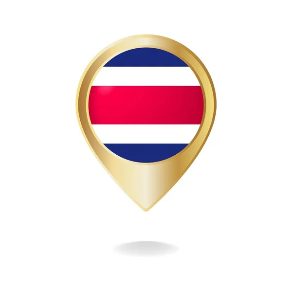 Flaga Tajlandii Mapie Złotego Wskaźnika Ilustracja Wektorowa Eps — Wektor stockowy