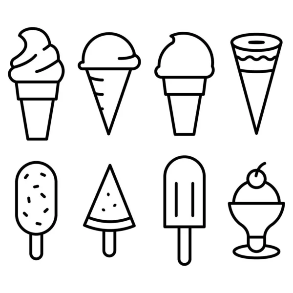 Iconos Helado Ilustración Vectorial Eps — Archivo Imágenes Vectoriales